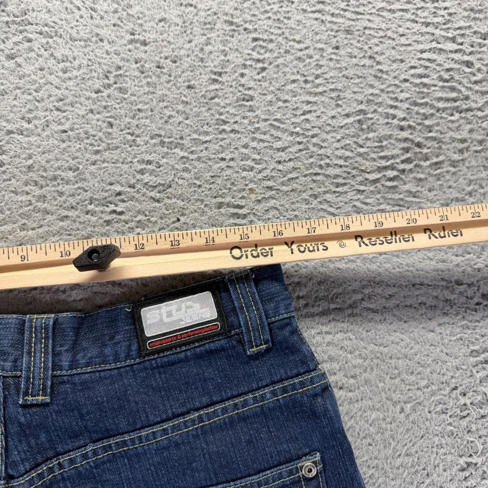 Vintage Stub Jeans Mens 32x32 Blue Cotton Denim Straight Baggy Streetwear Faded